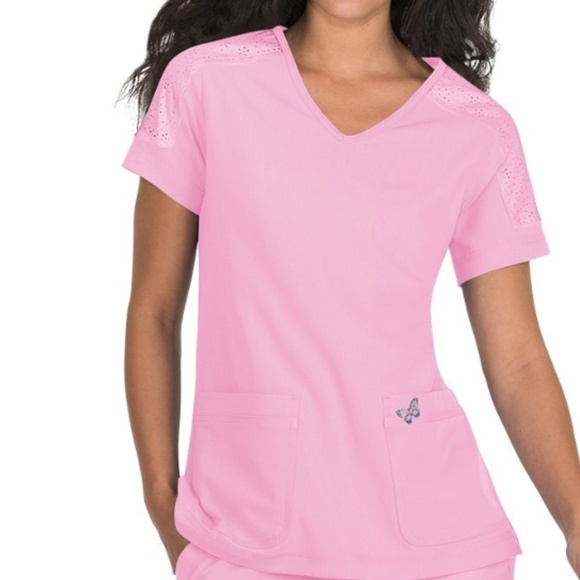 Koi Mariposa Medical Scrub Set Pink Sachet New - Picture 2 of 4